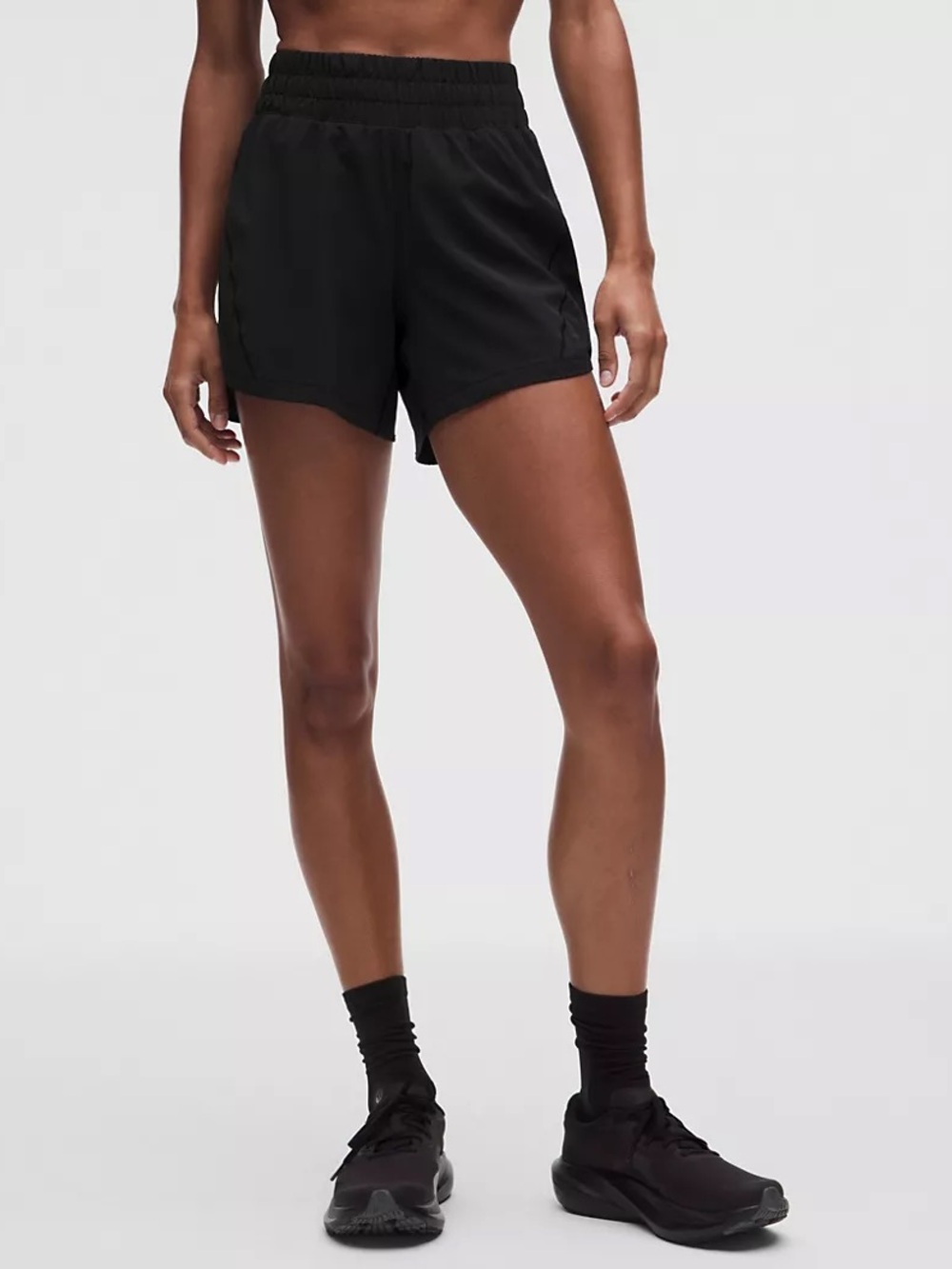 Lululemon Black Track That High-Rise Lined Shorts 5” Size 10 EUC